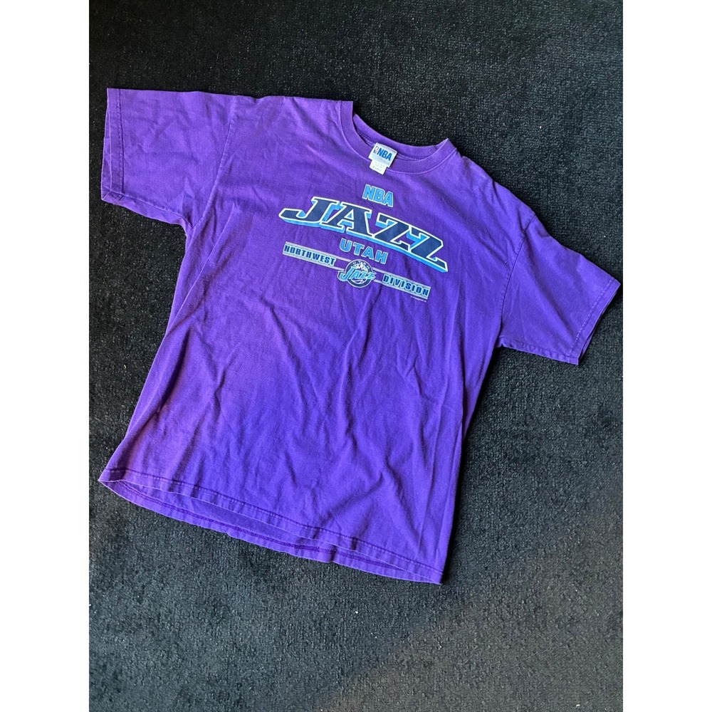 Vintage NBA Utah Jazz Northwest Division Graphic Tee Purple Shirt XL